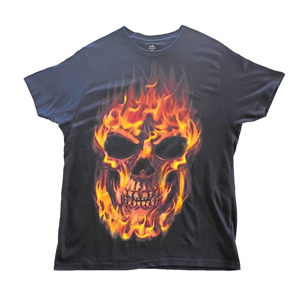 Way to Celebrate Halloween Skull Black T-Shirt Size XL